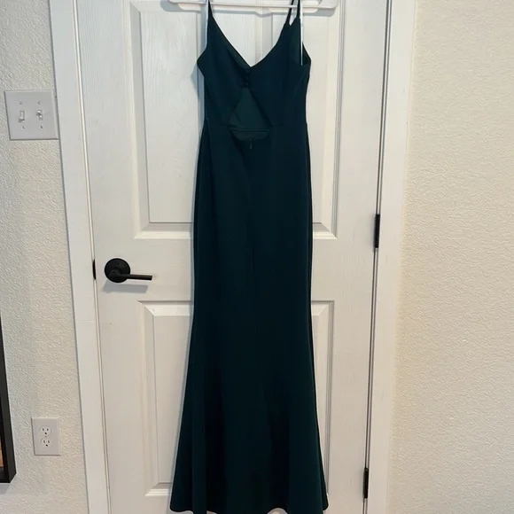 Lulus Forest Green Backless Mermaid Maxi Dress size XS - Picture 6 of 7